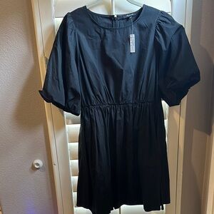 NEW WITH TAGS Madewell Black Puff Sleeve Dress